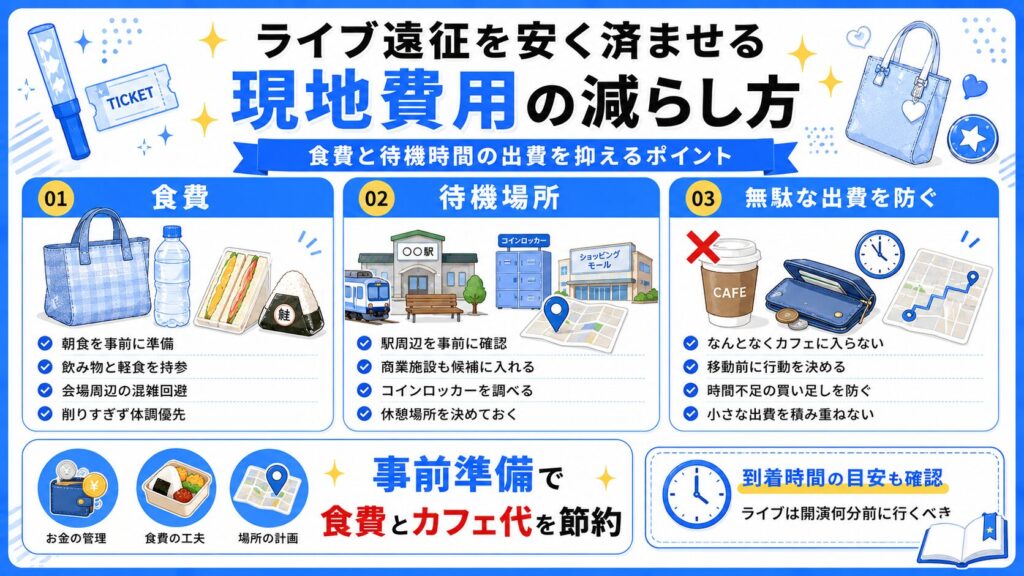 ライブ遠征を安く済ませる現地費用の減らし方