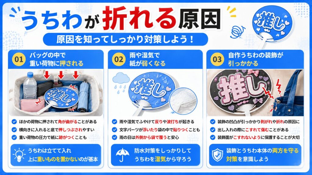 うちわが折れる原因