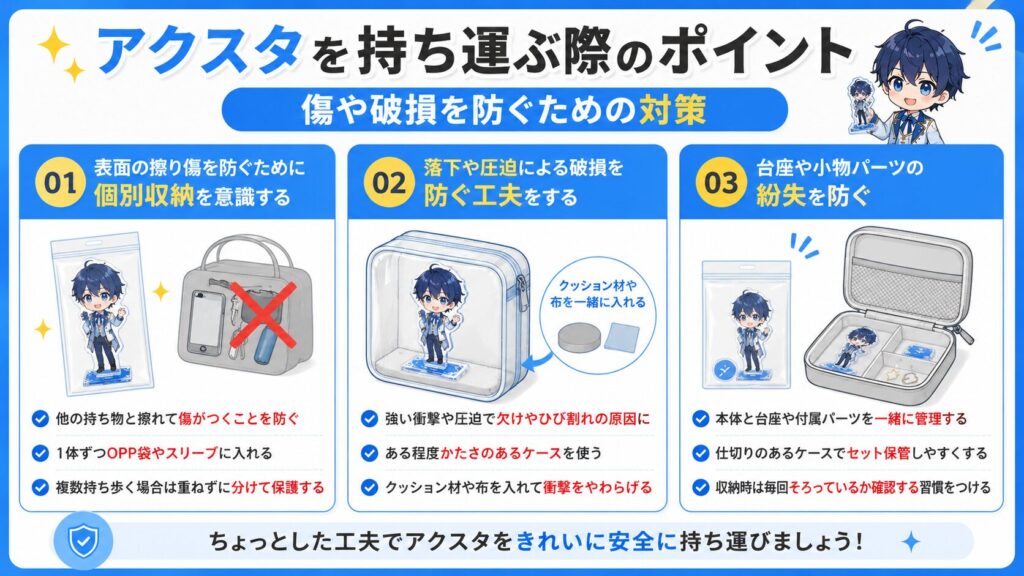 アクスタを持ち運ぶ際のポイント