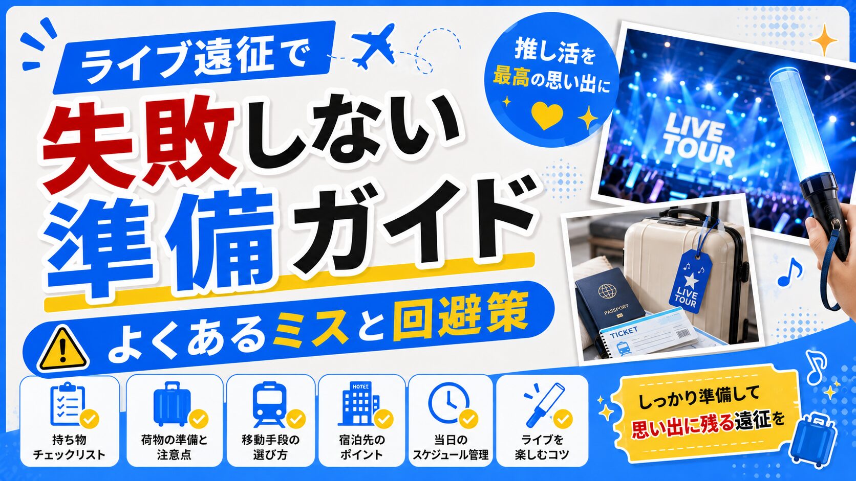 ライブ遠征で失敗しない準備ガイド｜よくあるミスと回避策