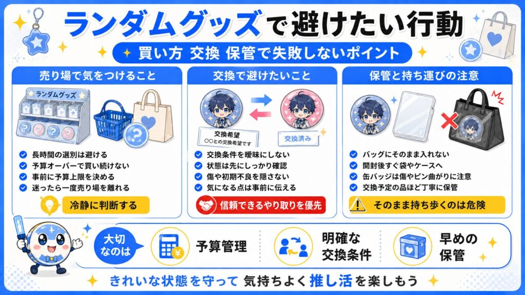 ランダムグッズで避けたい行動