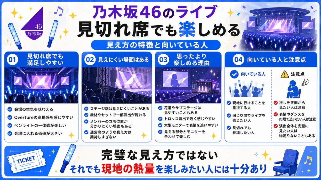 乃木坂46のライブは見切れ席でも楽しめる