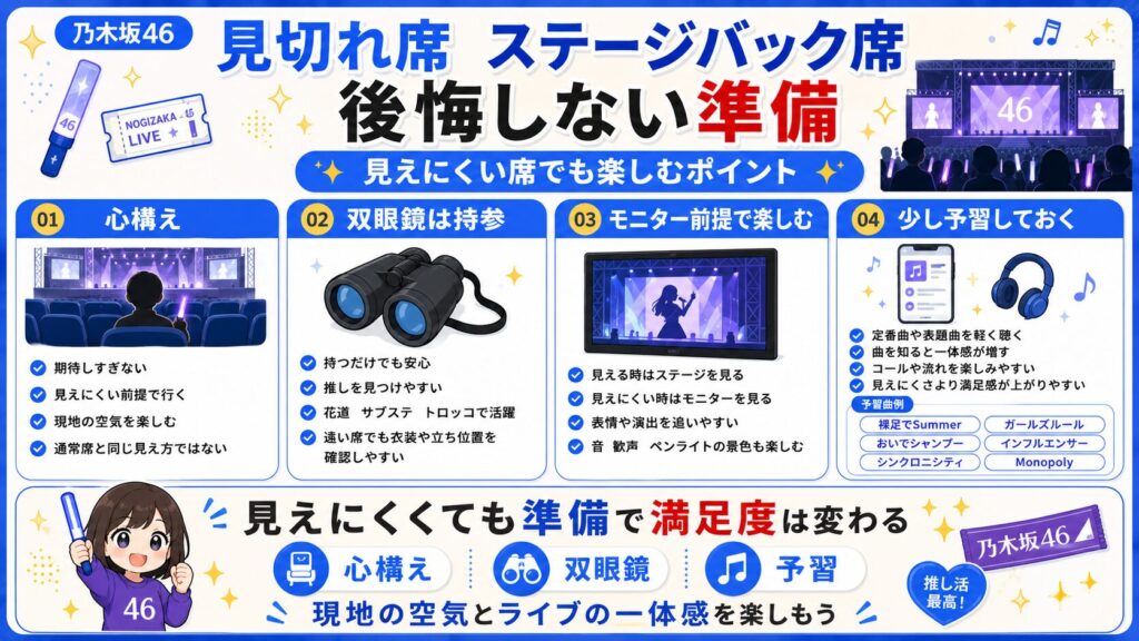 乃木坂46の見切れ席・ステージバック席で後悔しないための準備